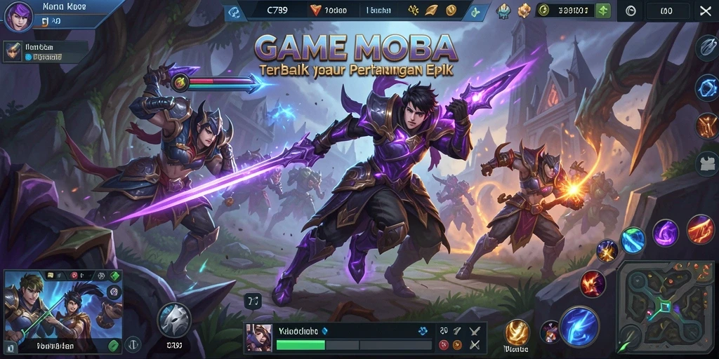 Screenshot C789 menampilkan aksi pertempuran MOBA yang mendebarkan.
