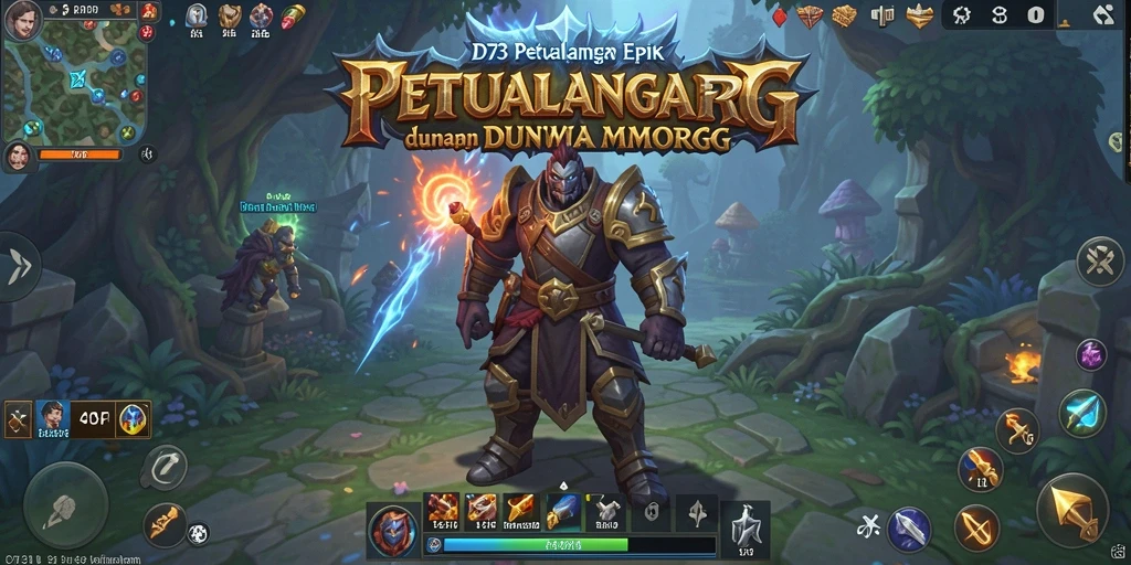 Tampilan gameplay seru D73 dengan pertarungan epik dalam dunia MMORPG.