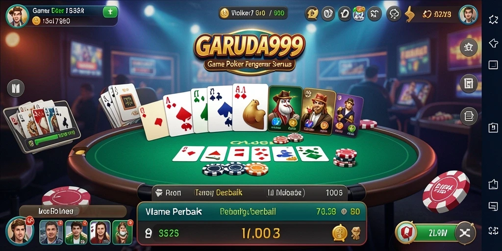 Screenshot menunjukkan gameplay seru dari GARUDA999 Poker.