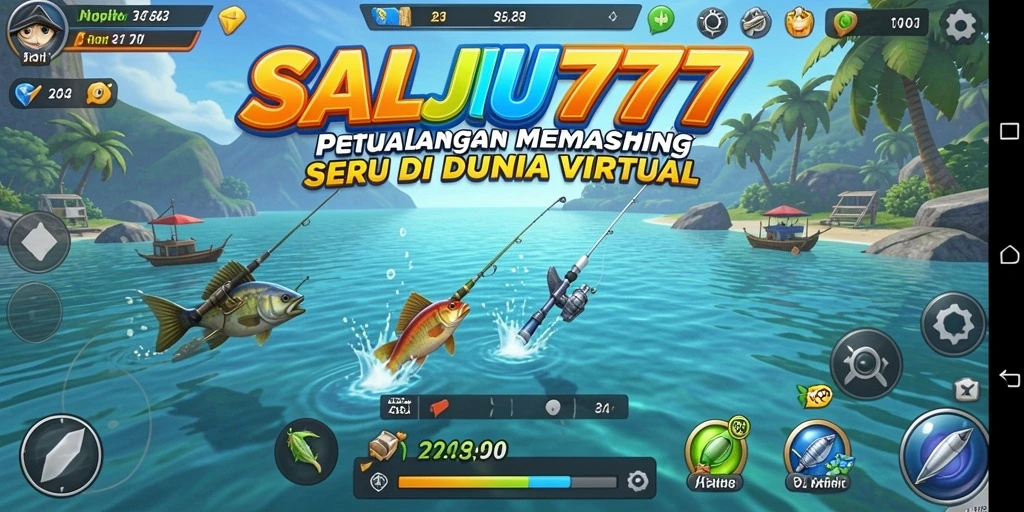 Tampilan gameplay SALJU777 yang menarik menampilkan suasana memancing yang realistis.