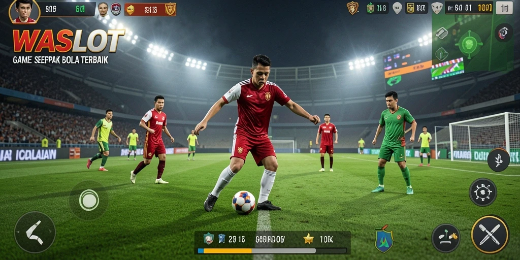 Tangkapan layar dari permainan sepak bola yang mendebarkan di WASLOT.